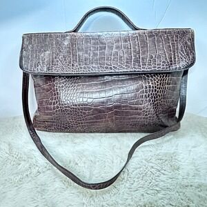 SONDRA ROBERTS Embossed Crocodile Print Shoulder Strap or Handle Versatile Style